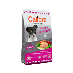 CALIBRA DOG PREMIUM PUPPY&JUNIOR SUCHA KARMA DLA PSA - 12KG